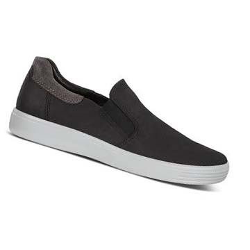 Men's Ecco Soft 7 Slip-on Casual Shoes Black | SG 480QMA